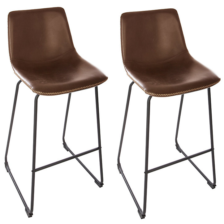 Lot de 2 tabourets de bar Lois marron