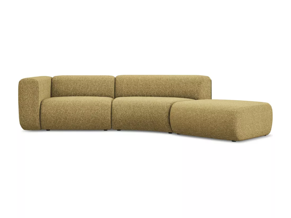 Canapé modulable 4 places droit en tissu texturé - moutarde - EKAHI