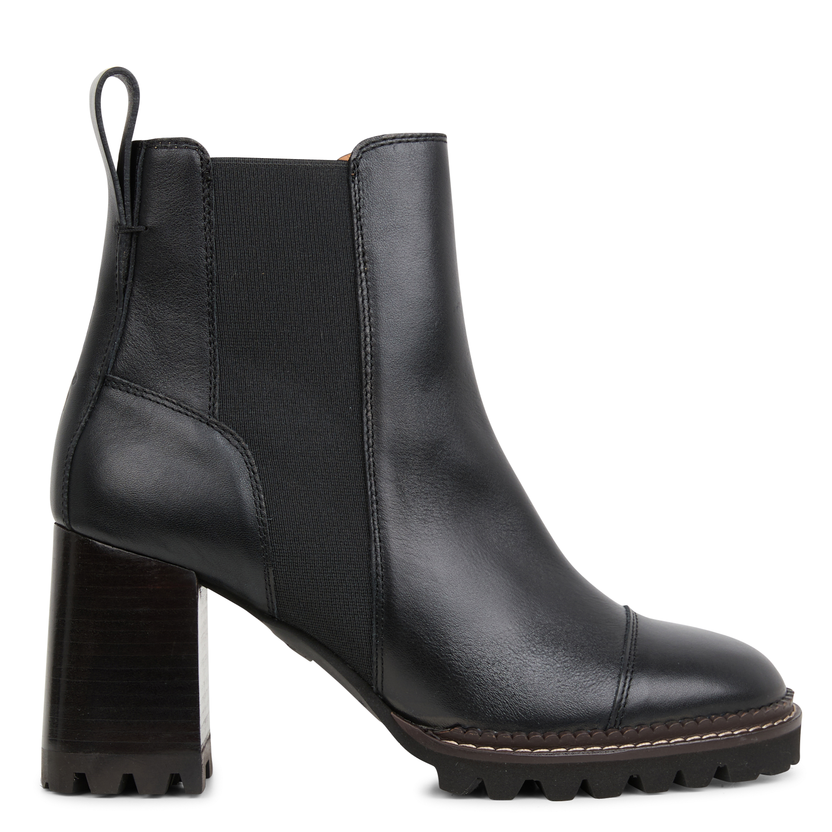 Boots à talons en cuir | Noir