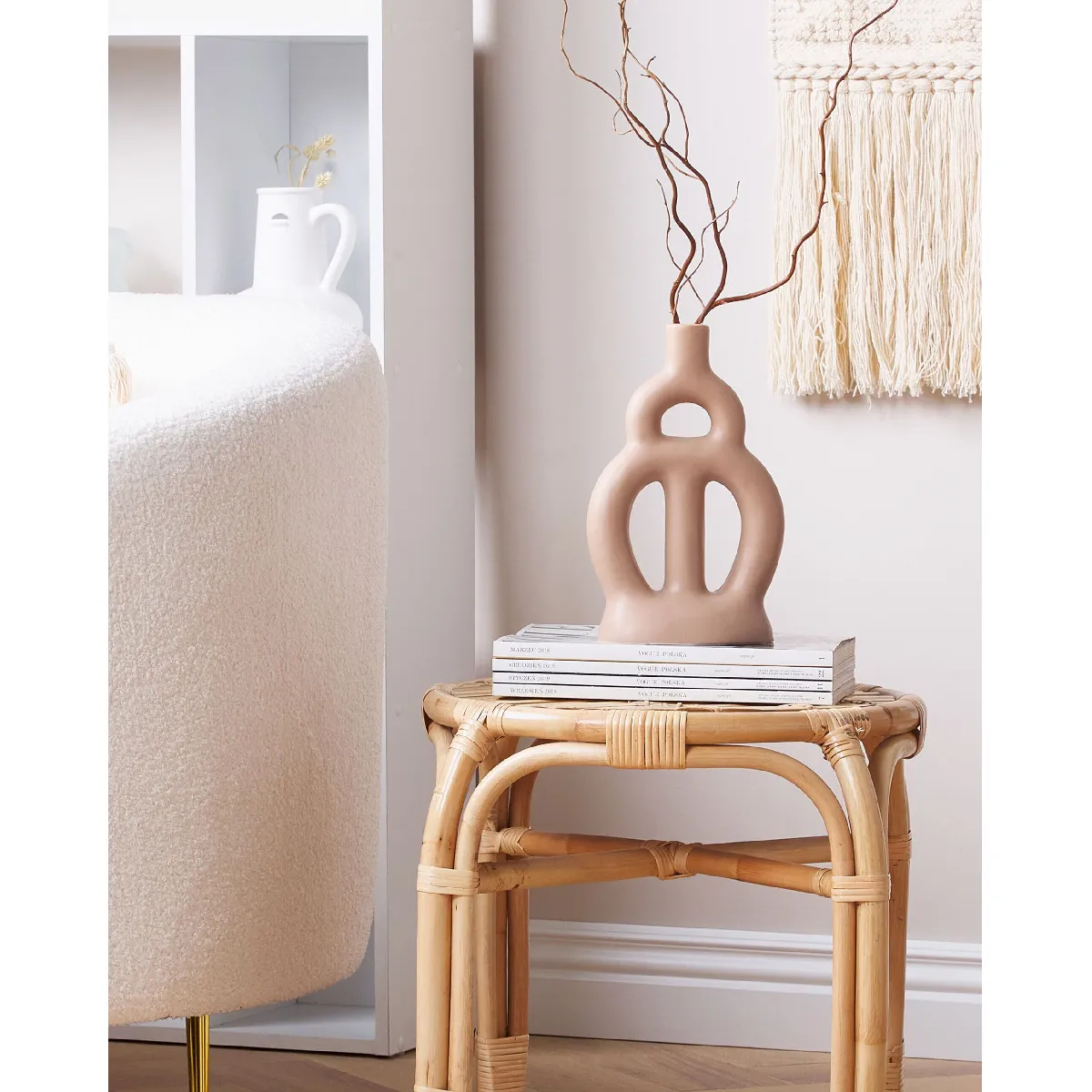 BELIANI Vase à fleurs KOZANI - Porcelaine Beige