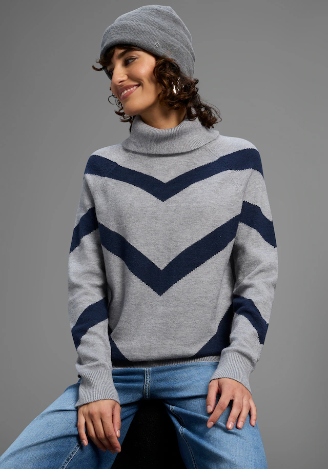 Laura Scott Rollkragenpullover , kuscheliger Winterstrick mit lässigem Streifenmuster - NEUE KOLLEKTION