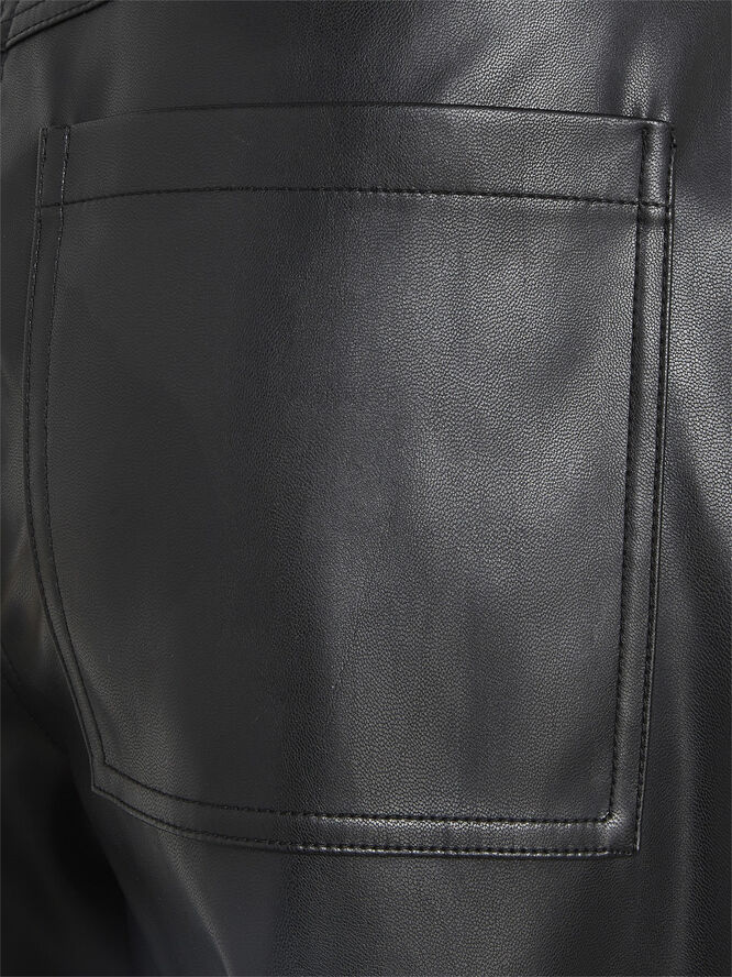 Calvin Klein High rise straight fit leather pants Beh