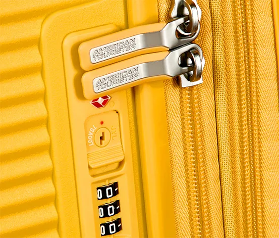 American Tourister Hartschalen-Koffer »Soundbox« Spinner 55/20 TSA EXP, golden yellow
