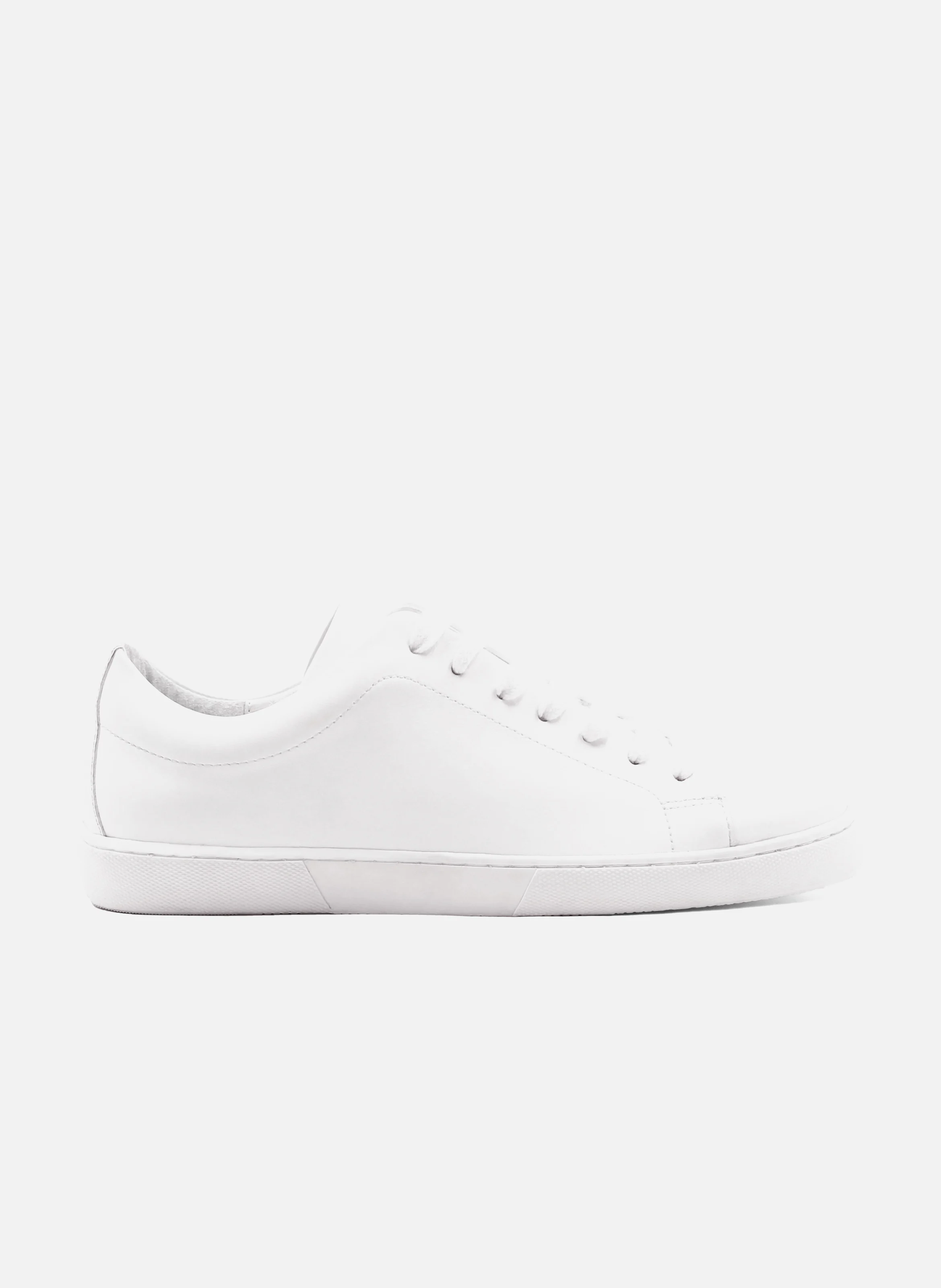 Tennis lacet cuir lisse | Blanc