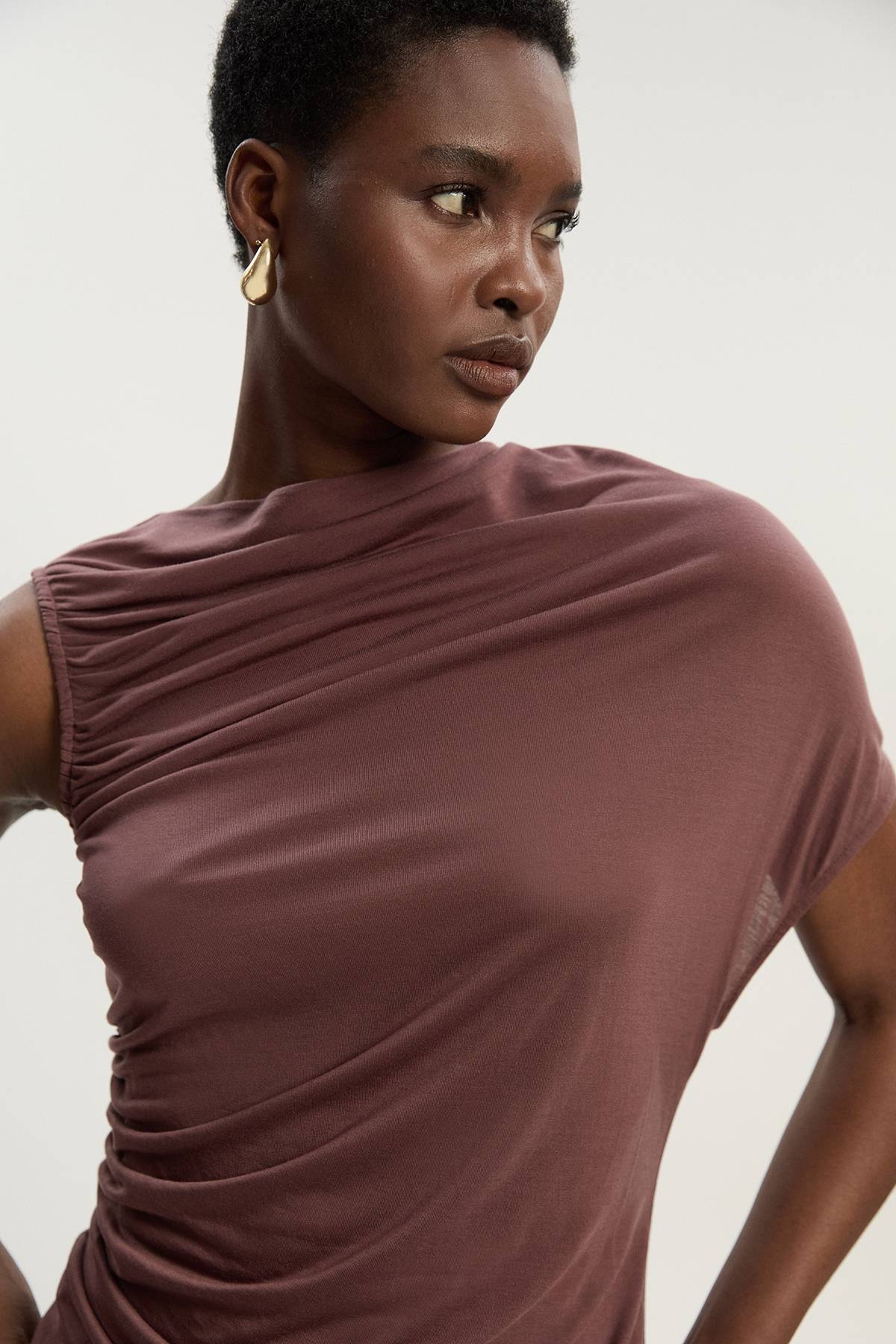 KarenMillen Haut en Tencel à Détails Froncés