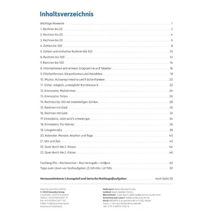 Hauschka Verlag Tests in Mathe Lernzielkontrollen 2. Klasse