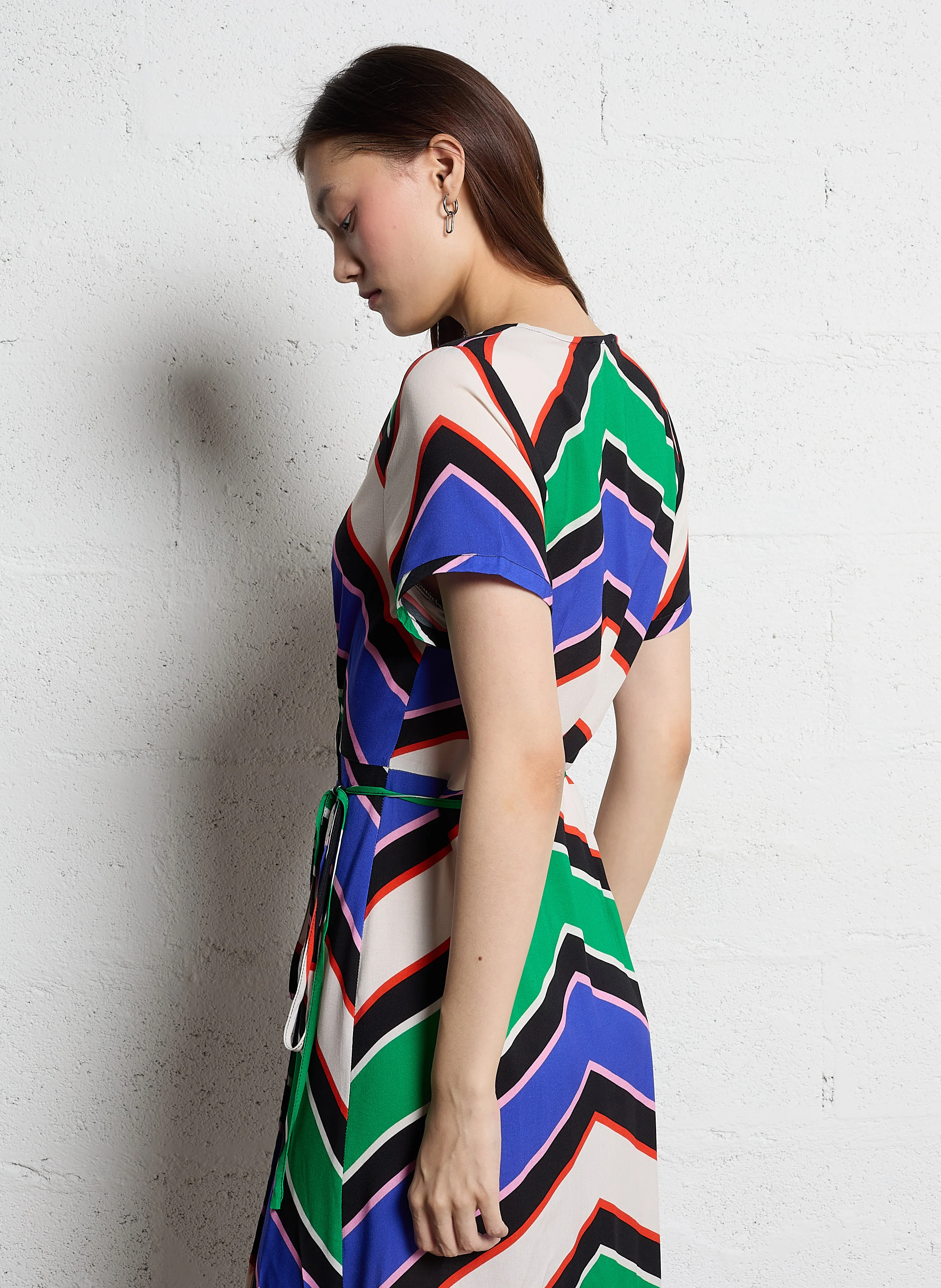 RITA - Robe midi à encolure V | Multicolore