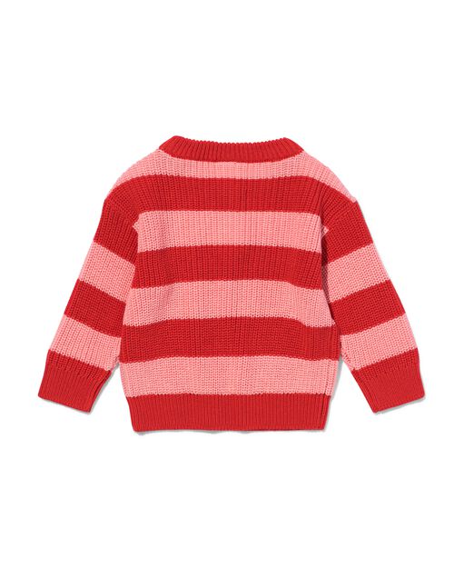 pull en grosse maille à rayures rouge