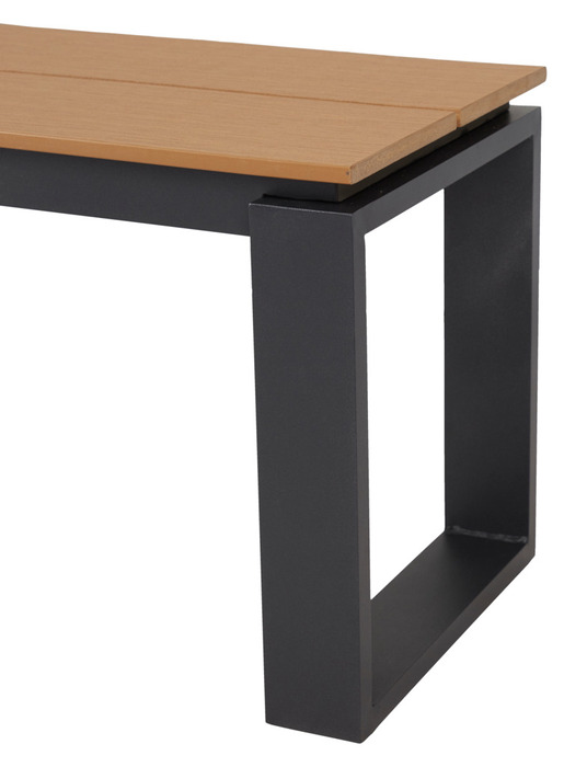 Havebænk 180 x 36 x 43 cm sort/teaklook - Outfit