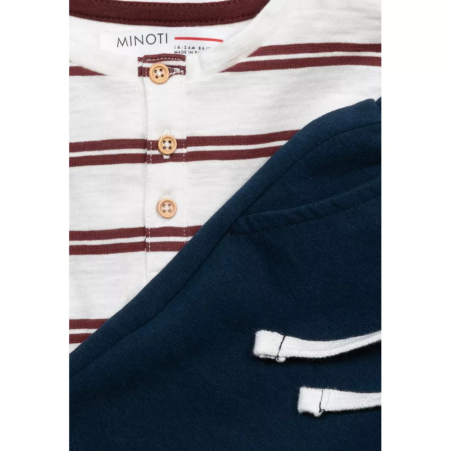 MINOTI T-Shirt und Shorts im Set DunkelblauCremeweißRot