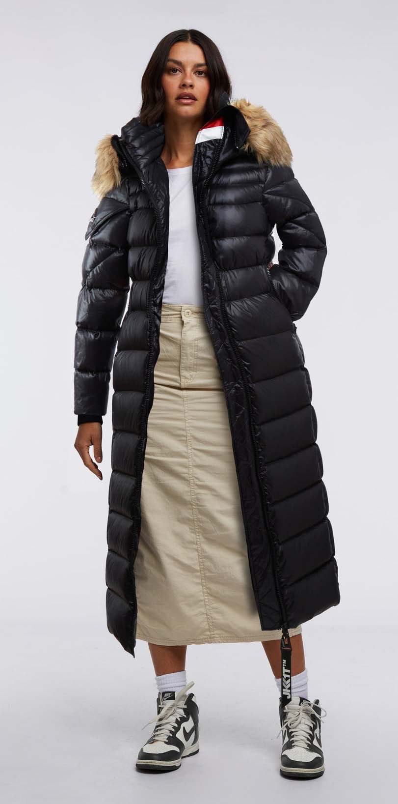 Neopium Ultra Long Coat Dame Black