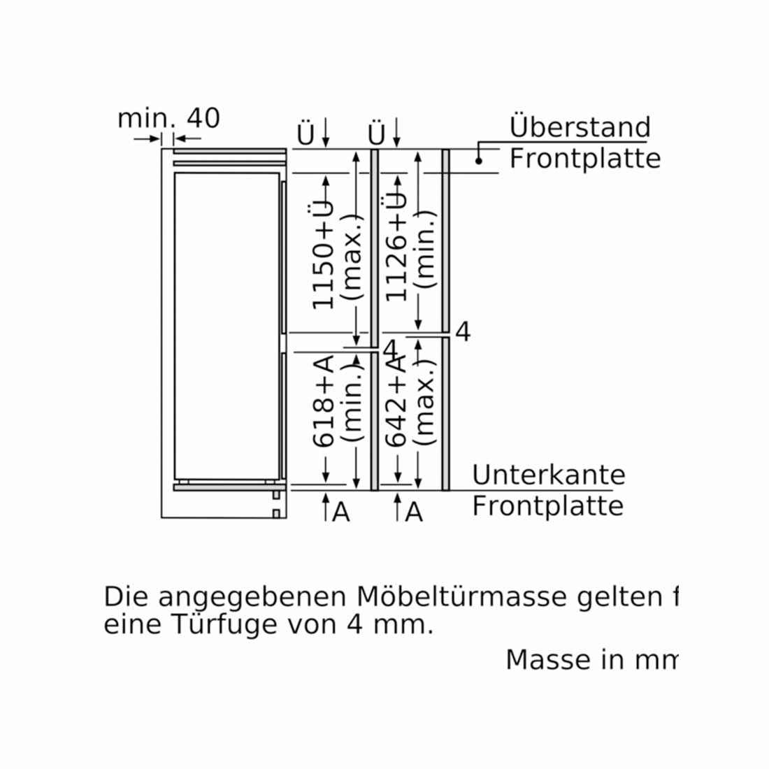 Bosch KIS87ADE0H Einbau Kühl- und Gefrierkombination 270 Liter