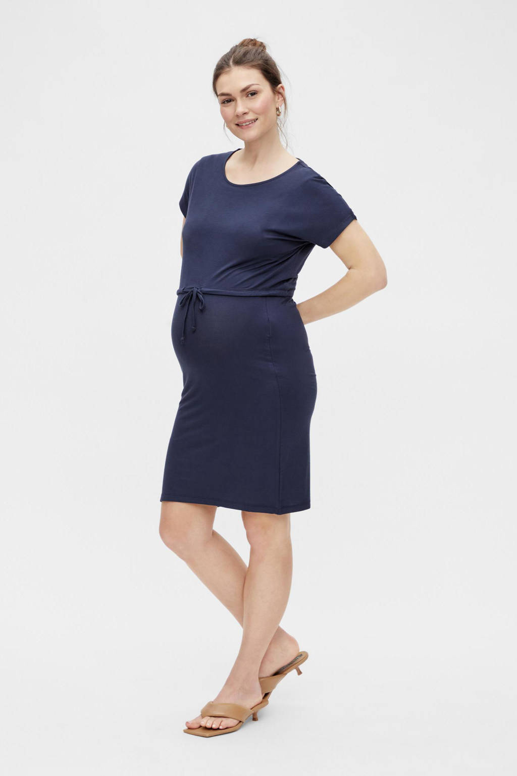 MAMALICIOUS zwangerschaps- en voedingsjurk MLALISON met ceintuur donkerblauw