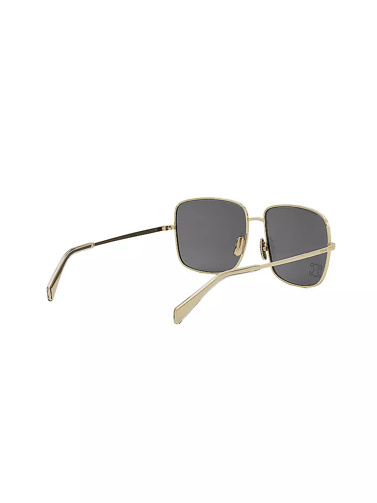 CELINE Rhinestone Triomphe goldene eckige Sonnenbrille gold