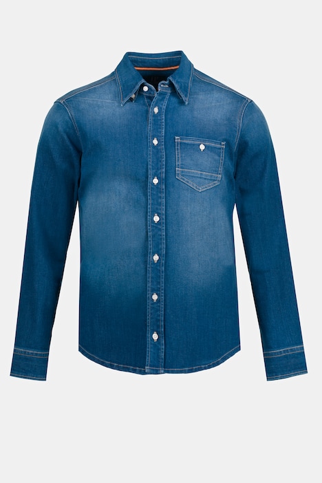 Jeanshemd, Langarm, Buttondown-Kragen, Modern Basic Fit