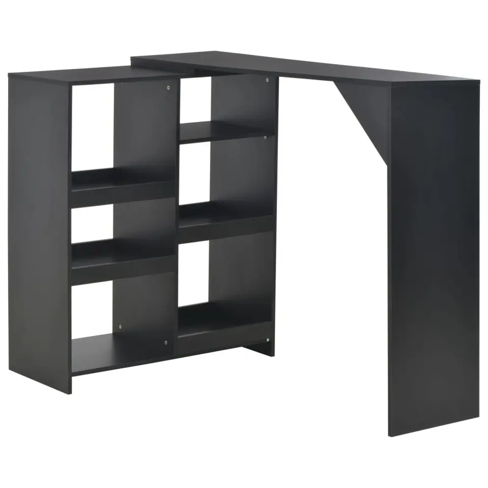 vidaXL - Bartafel - Zwart - Bewerkt hout