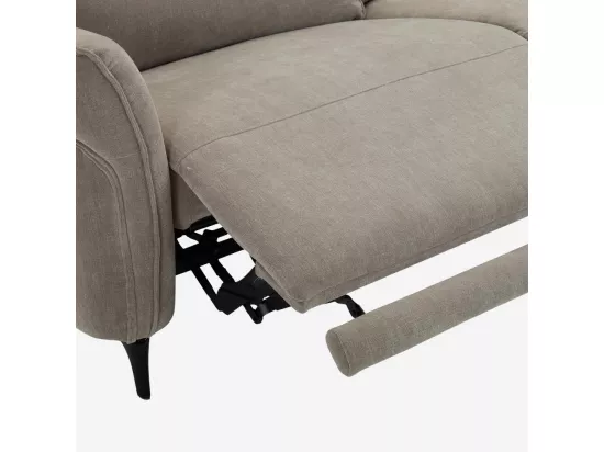 HABITAT - Canapé 3 places relax électrique en tissu - Taupe - Hades