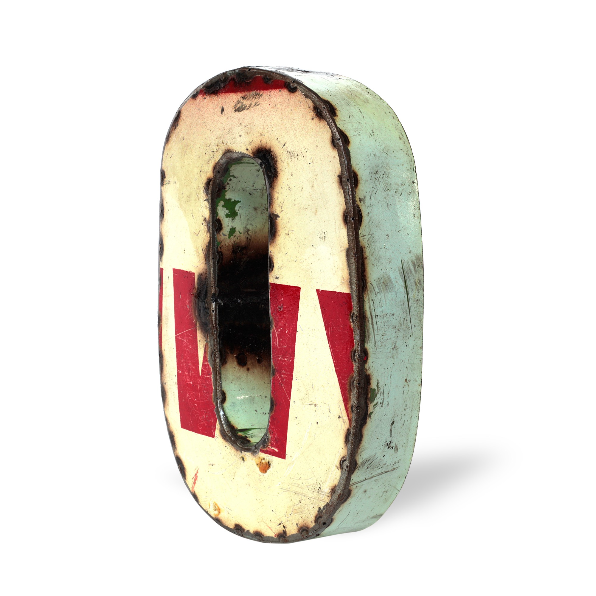 Metallziffer '0', multicolor, T 15 cm, B 20 cm, H 4 cm von fischer's lagerhaus