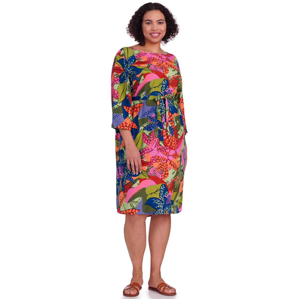 Gina Benotti Damen Kleid mit Allover-Print hellgrün / bunt