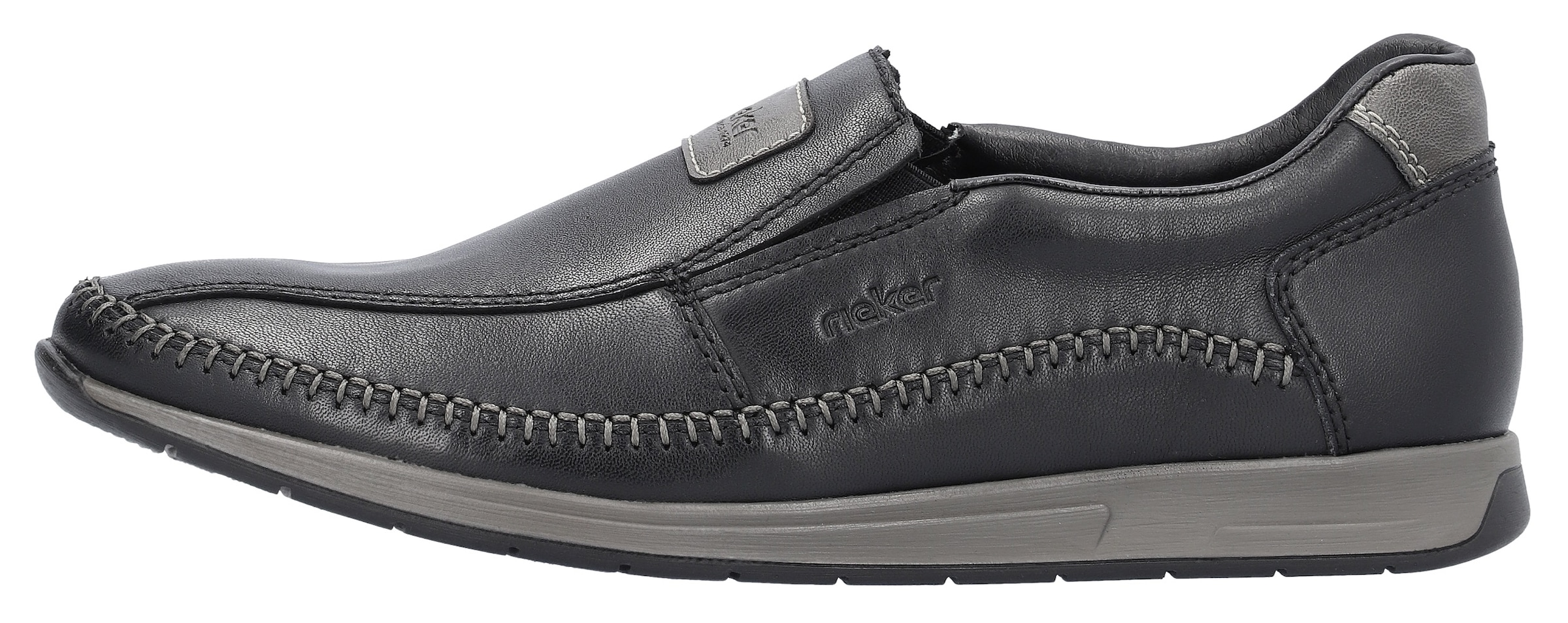 Rieker Slipper  Mokassin, Loafer, Komfortschuh mit aufwendiger Rahmennaht