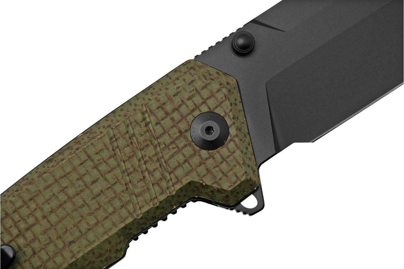 CIVIVI Bhaltair C23024-3 Green Burlap Micarta, Black Blade, zakmes