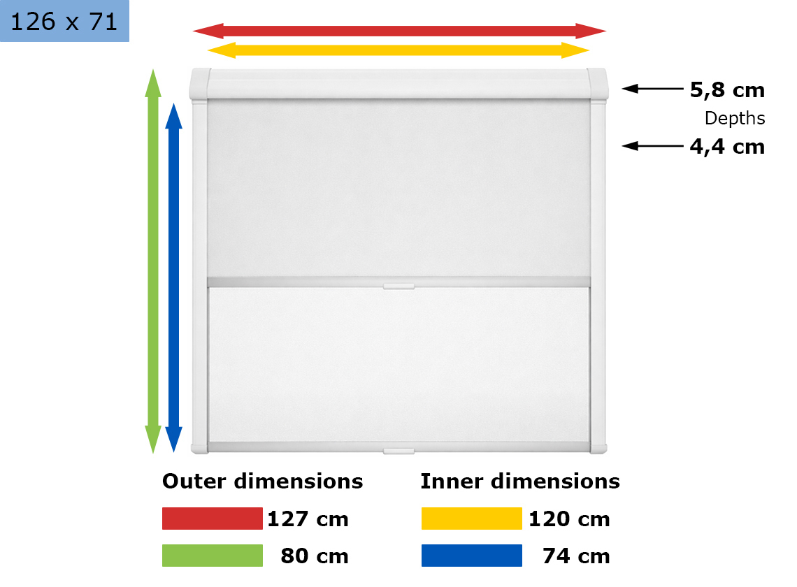 Dometic Seitz Rastrollo 3000 combirollo white - 126 x 71 cm