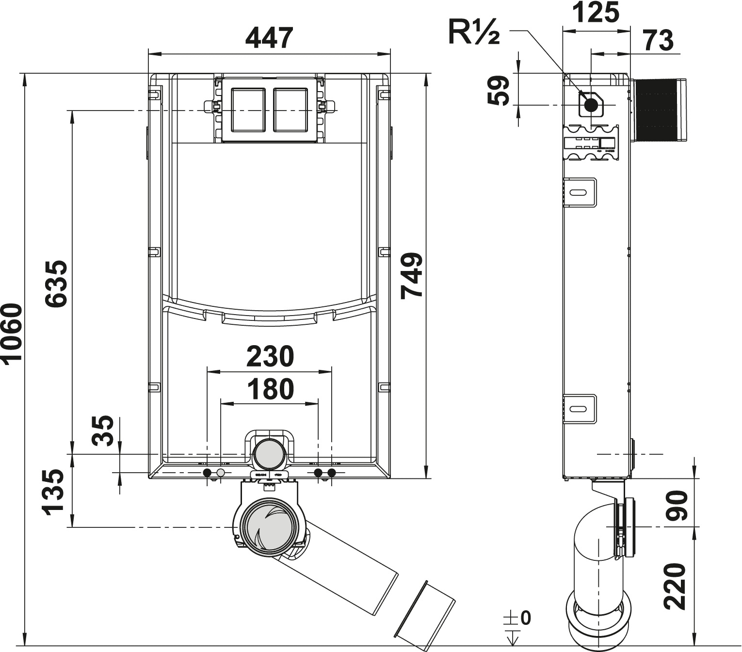 Villeroy & Boch ViConnect inbouwreservoir voor natbouw