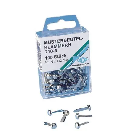 WEDO® 112300 Musterbeutel-Klammern Rundkopf 210-3, 100 Stück