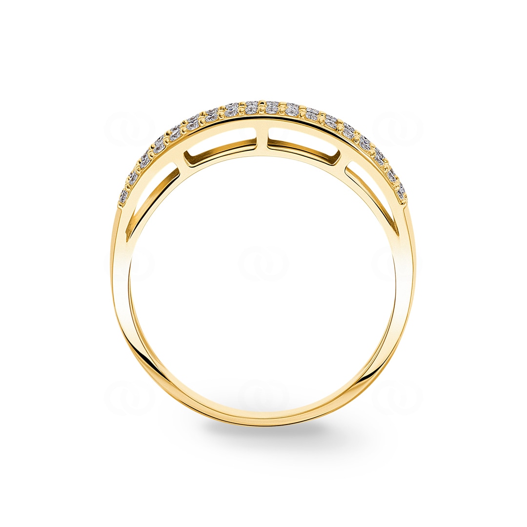 0.47 Karat Baguette & Diamantring 750/18 K Gelbgold