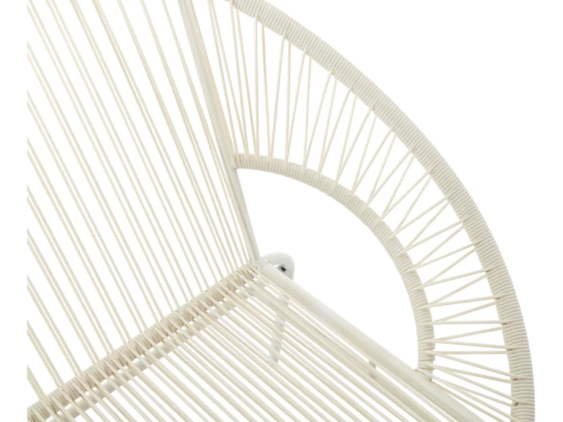 Salon de jardin en fils de résine tressés : 2 fauteuils, un banc et une table - Blanc - ALIOS III de MYLIA
