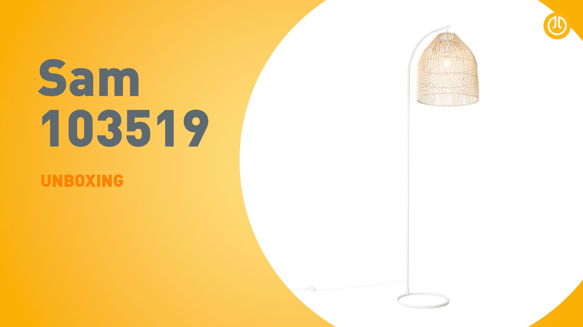 Landelijke vloerlamp wit met rotan - Sam