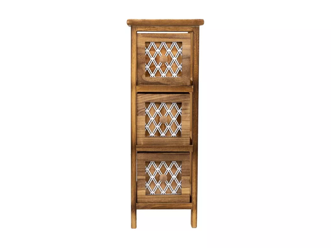 Chiffonnier En Bois Marron 22x26x61h