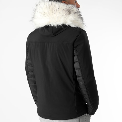 Doudoune Light Puff Avec Fourrure Blanche 0058 Noir