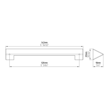 Greep Amy aluminium 142mm