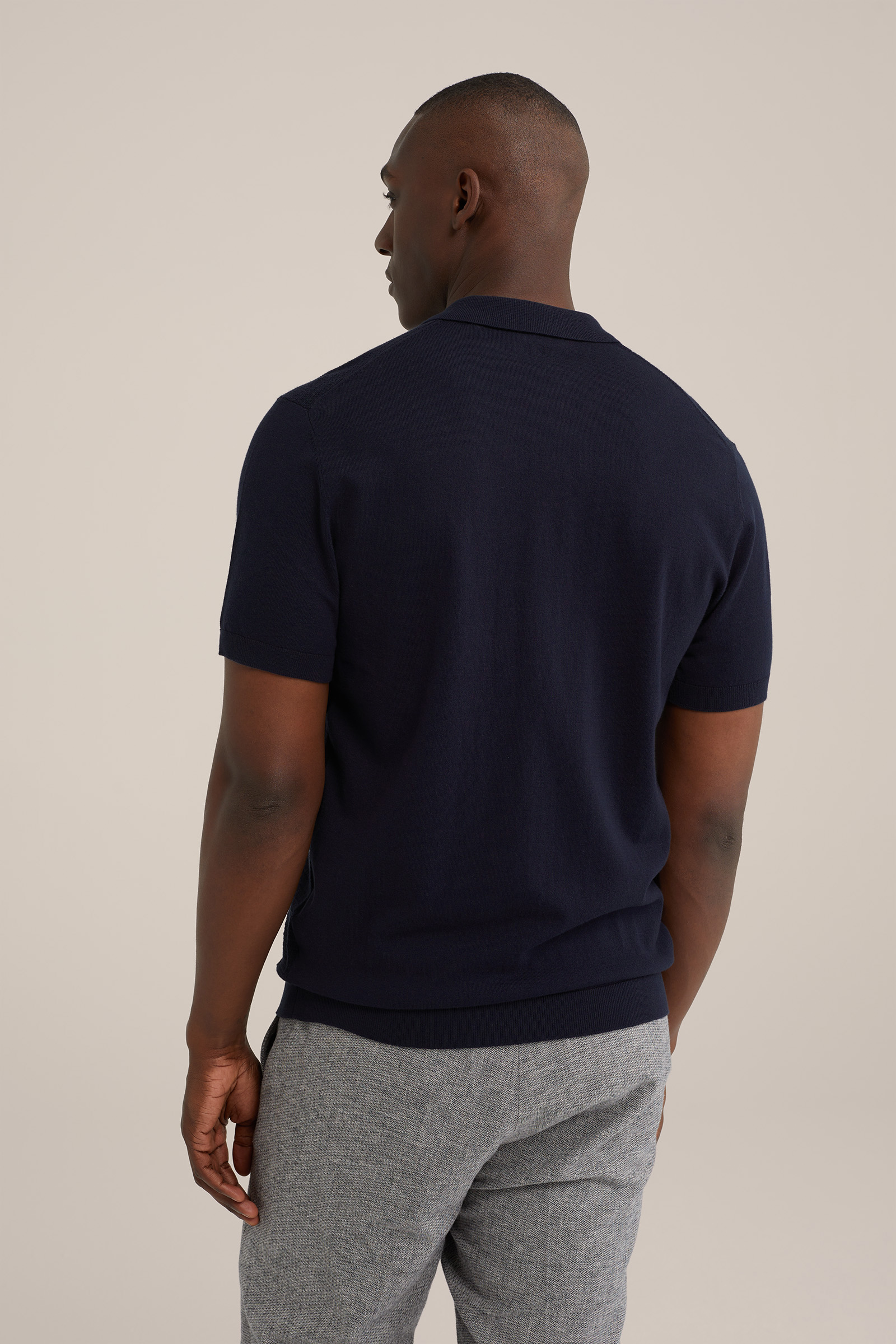 polo met structuur WE Fashion Donkerblauw