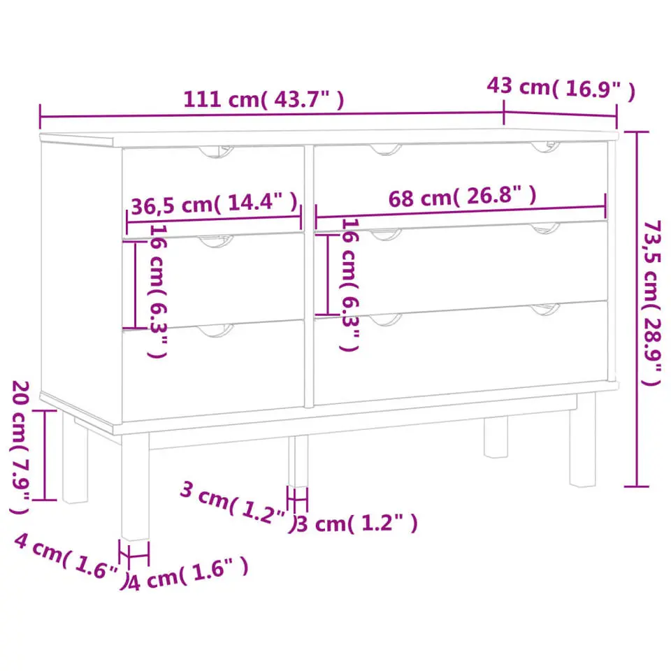 vidaXL - Ladekast - Bruin - Grenenhout