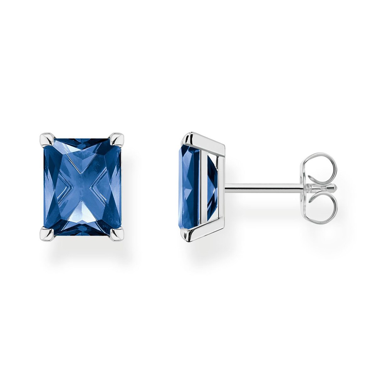 Clous d'oreilles Thomas Sabo pierre bleu marine