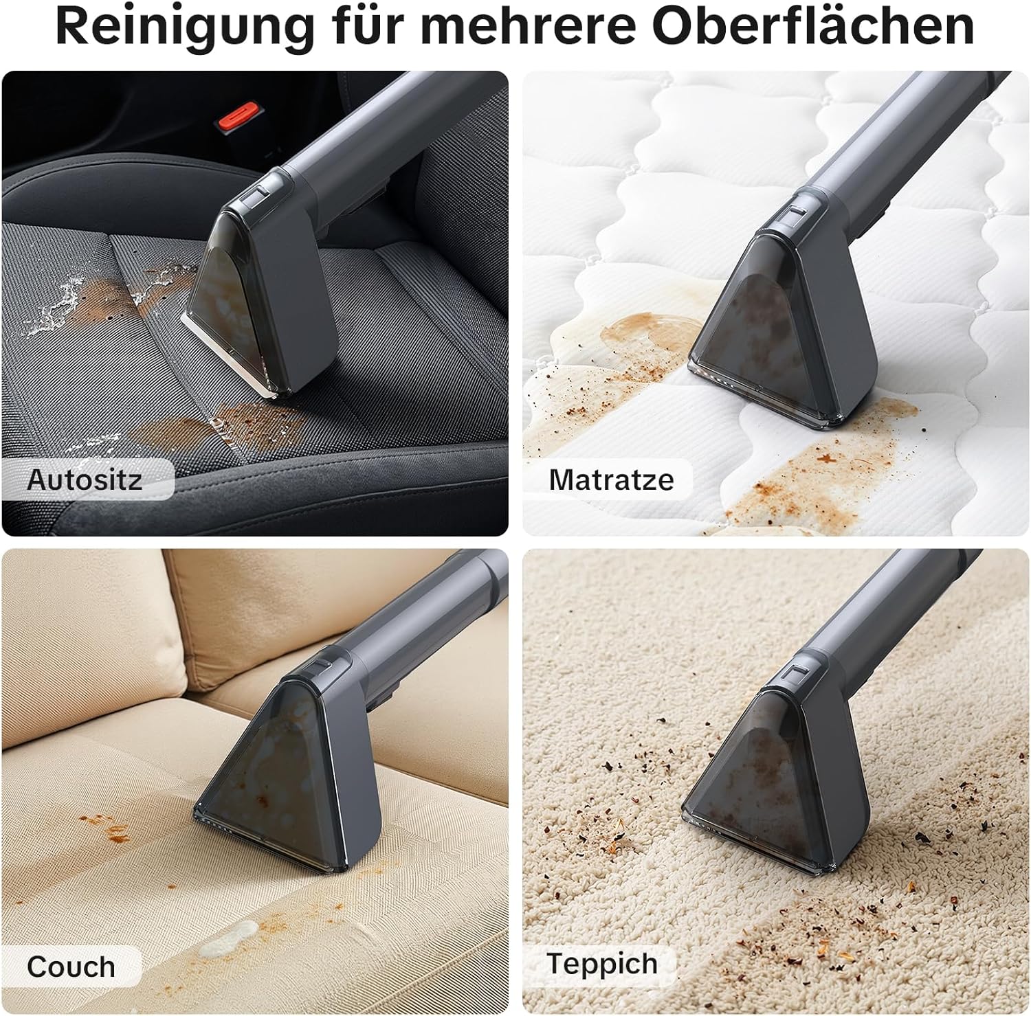 Lubluelu Nasssauger Polsterreiniger Gerät mit 600 W – 20 kPa Teppichreiniger Waschsauger, tragbarer Teppich Reinigungsgerät mit Selbstreinigungsfunktion und langem Schlauch für Teppiche, Sofas & Autos