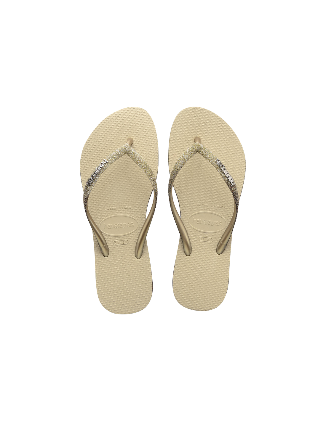havaianas tongs femme slim sparkle II dorée