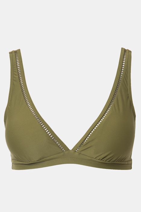 Bikini-Top, Softcups, Gitterbordüre, V-Ausschnitt