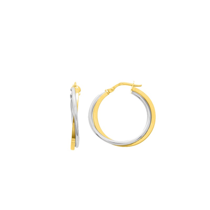Créoles bicolores Femme - Or 18 Carats