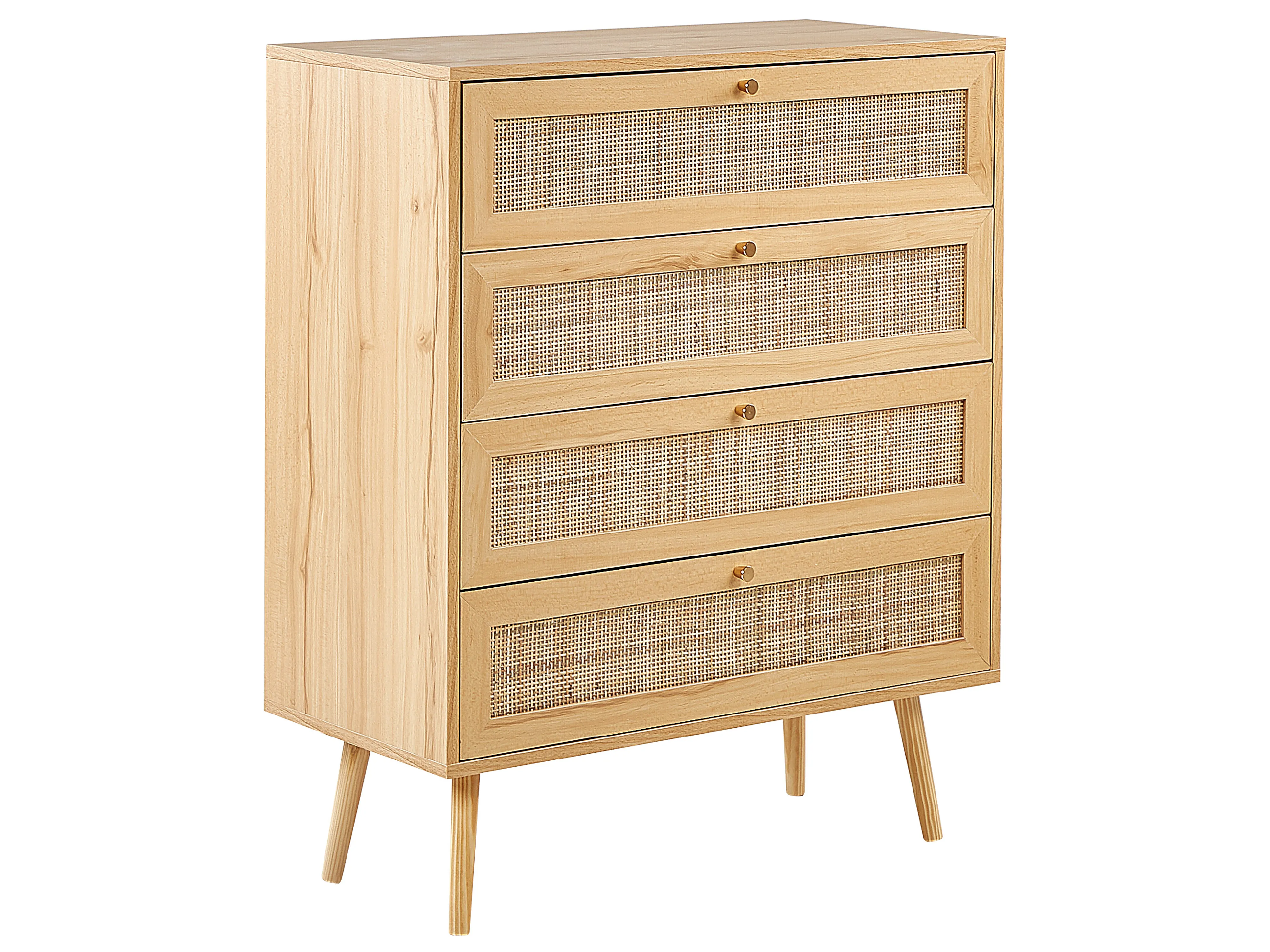 Ladekast 4 lades PEROTE Rotan Lichtbruin