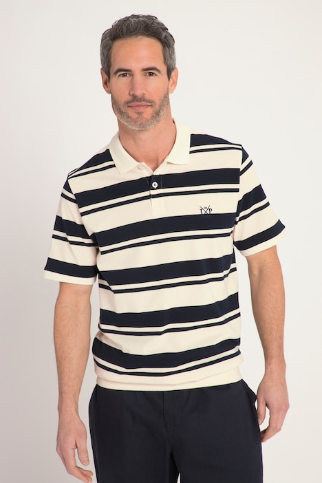 Poloshirt, Bauchfit, Piqué, Ringel, Halbarm, bis 8 XL