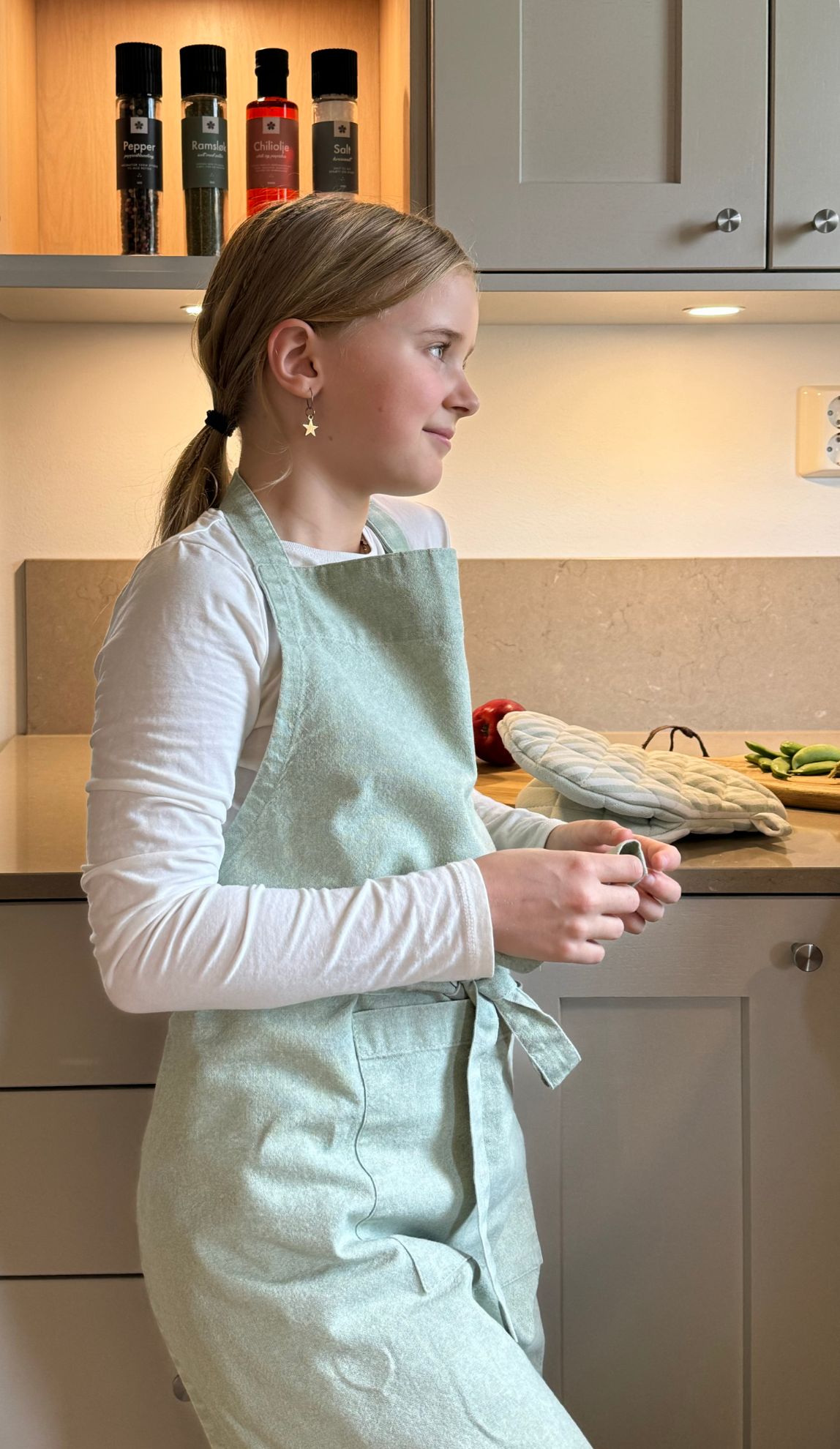 Kulinar forkle 8-14 år grønn