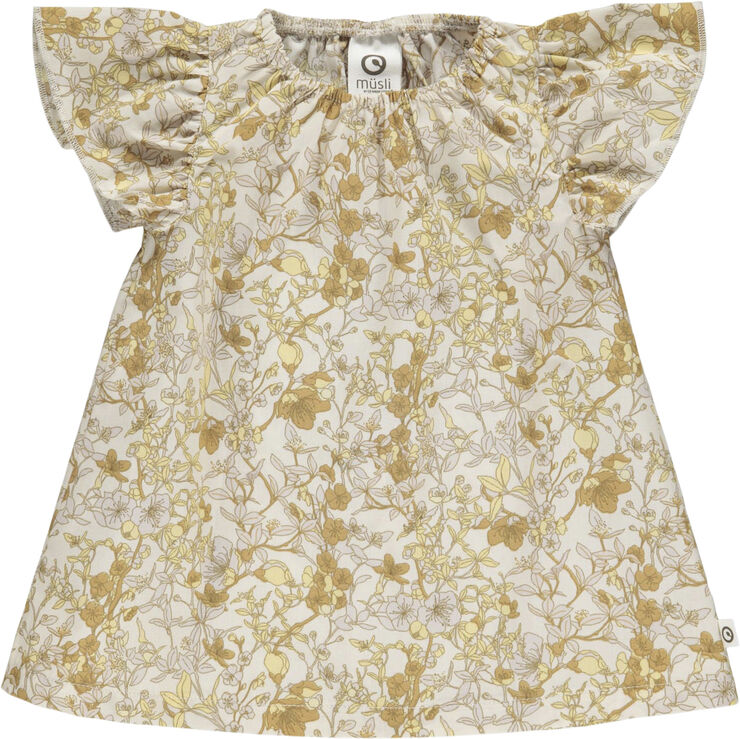 Müsli by Green Cotton Fiona poplin s/s dress baby Buttercream