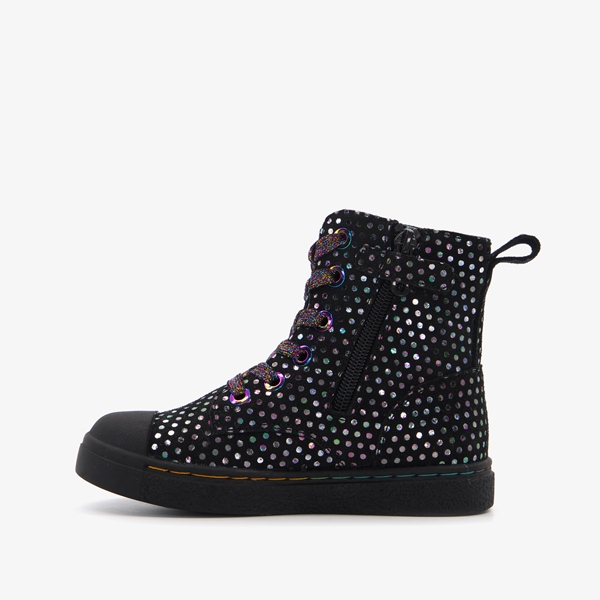 TwoDay leren meisjes veterschoenen met stippen