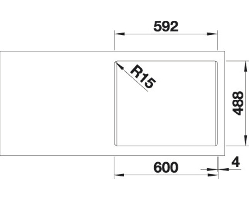 Spoelbak Blanco PALONA 6 615 x 510 mm basalt 524737