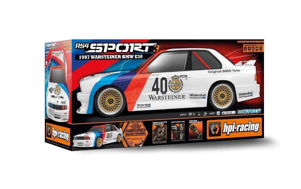 Tourenwagen RS4 Sport 3 BMW M3 4WD, RTR, 1:10<br>BMW E30 M3 WARSTEINER auf HPI RS4 Sport 3 Tourenwagen Chassis