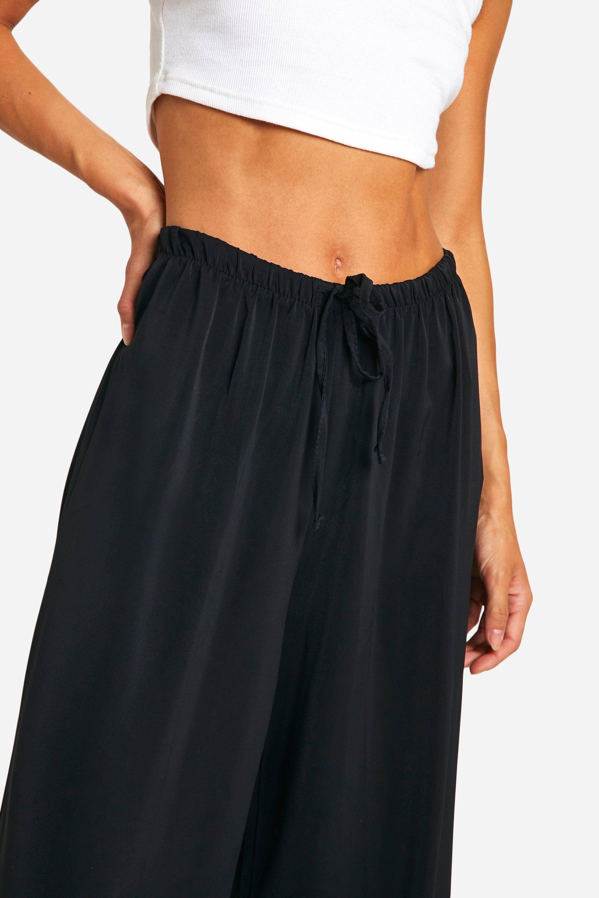 boohoo Pantalon tissé pour grandes tailles à jambes larges