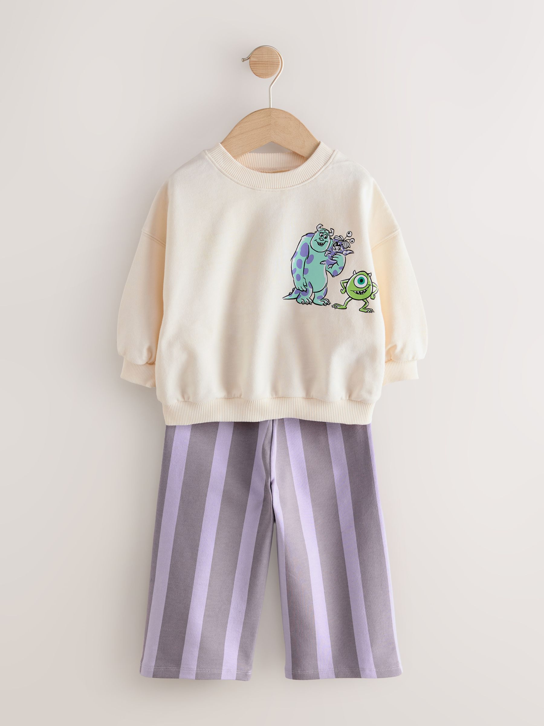 Ecru wit - Monsters, Inc Long Sleeve Top and Barrel Leg Trousers (3mths-7yrs)